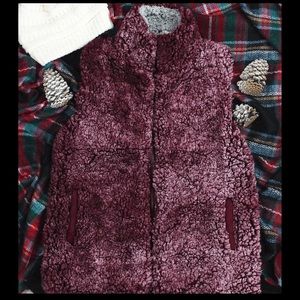 Sherpa Vest /Brand New, still in package /Burgundy